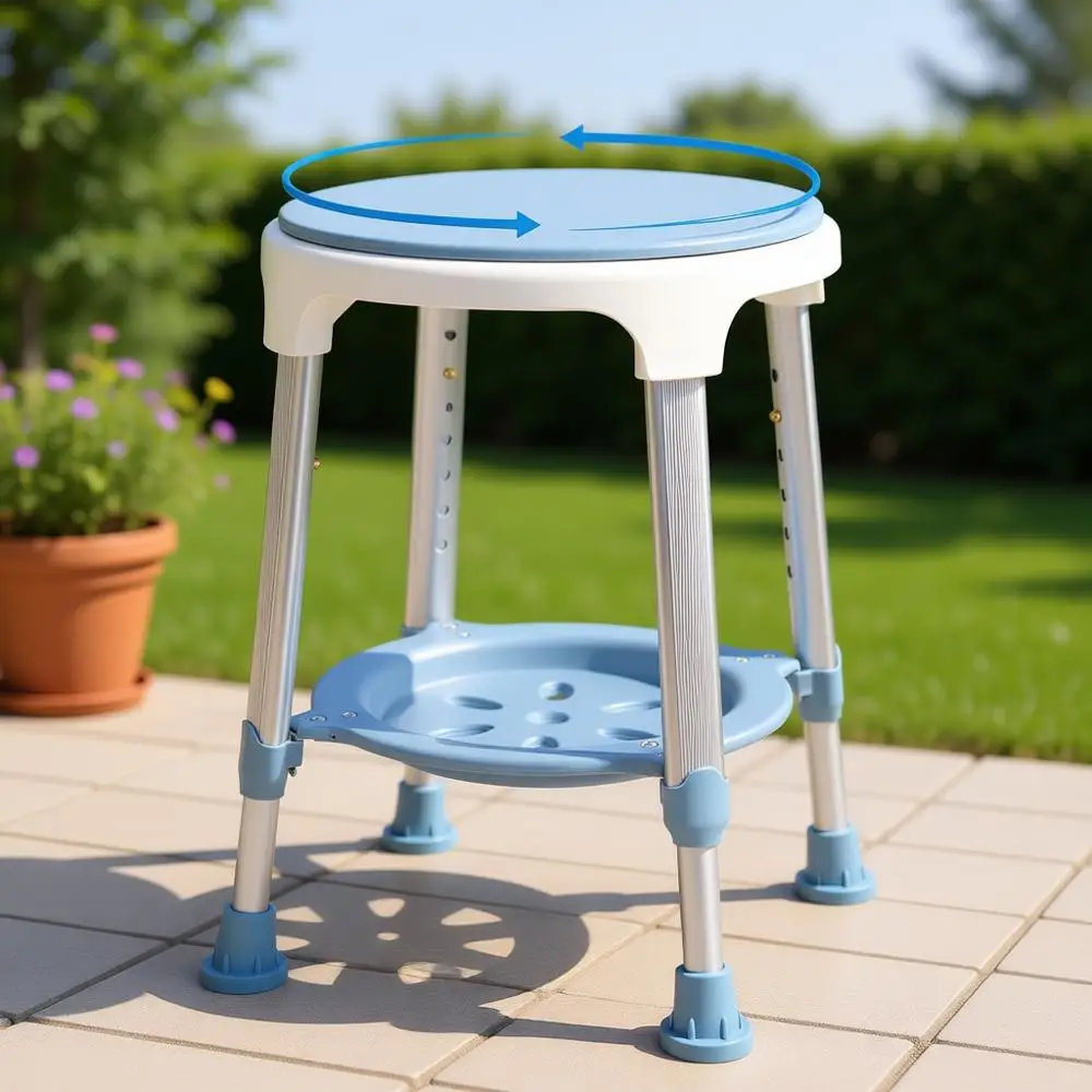 

Регулируемое сиденье для душа с местом для хранения вещей для взрослых, выдерживает до 300 фунтов, поворот на 360 градусов. ° Вращающийся стул для ванной