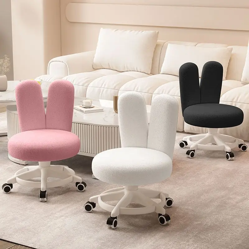 #¥360° Rotatable Chair Home Chair Shoe Changing Stool with Wheels Dressing Stool Household Pulley