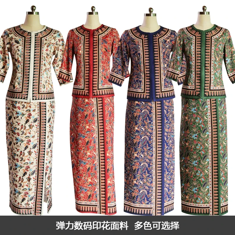 New South East Asia Singapore Malaysia Airlines flight attendant uniform, ethnic Nyonya clothing hotel overalls