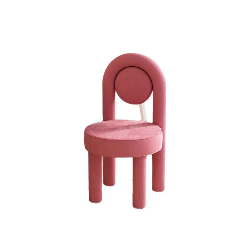 Imagen 6: Sillas para sala de estar, taburete de maquillaje de macarrón, taburetes ligeros de lujo, estilo crema, muebles de tocador simples para el hogar y el dormitorio, silla de comedor