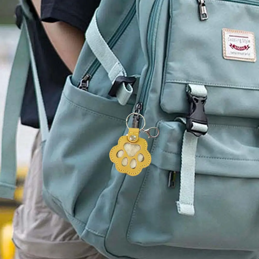 لطيف القط مخلب الشعر المفاتيح الإبداعية جرو الحيوانات الأليفة الشعر حقيبة التخزين كيرينغ بولي Leather الجلود الكلاب باو قلادة معلقة التبعي