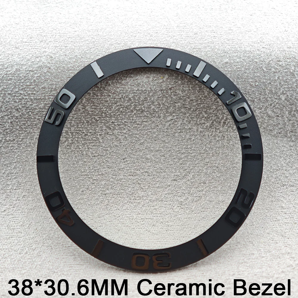 

38mm * 30.6mm Sloping ceramic/aluminum bezel GMT and diving watch insert fits for 40mm men's watch case bezel replacement insert