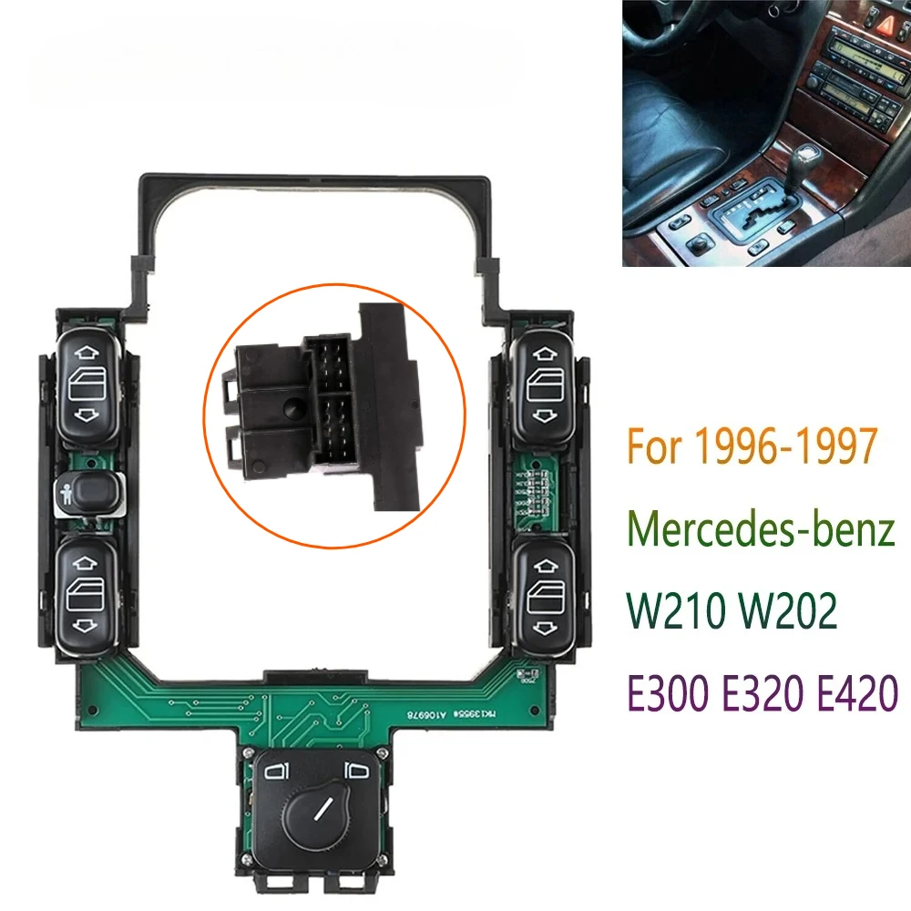 Car Accessories for Mercedes-benz W210 W202 E300 E320 E420 Front Left Electric Power Window Mirror Switch Regulator Button Parts