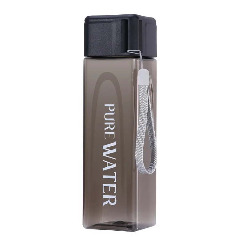 Double Layer Leak Proof Portable Travel Mug Custom Logo Go Anywhere Cup Square Plastic Water Bottle