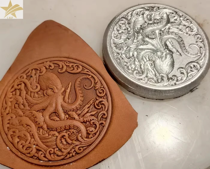

3D Octopus Kraken Leather Embossing Stamp Carving Mold, Aluminum Alloy Leather Shaping Stamper Pressing Material
