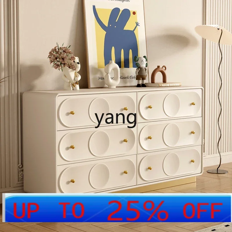 

Тумба LTT из массива дерева для гостиной, в стиле лайт-люкс, с тремя ящиками и шестью секциями для хранения и разделения пространства