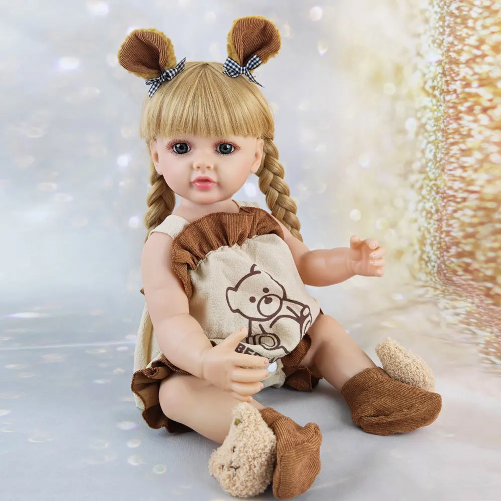 

55CM 22Inch Realistic Rebirth Baby Doll Princess Dress up Simulation Toy Children Girl Christmas New Year Gift