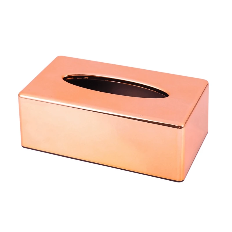 2X Paper Rack Elegant Royal Rose Gold Car Home Rectangle Shaped Tissue Box Container Napkin Tissue Holder