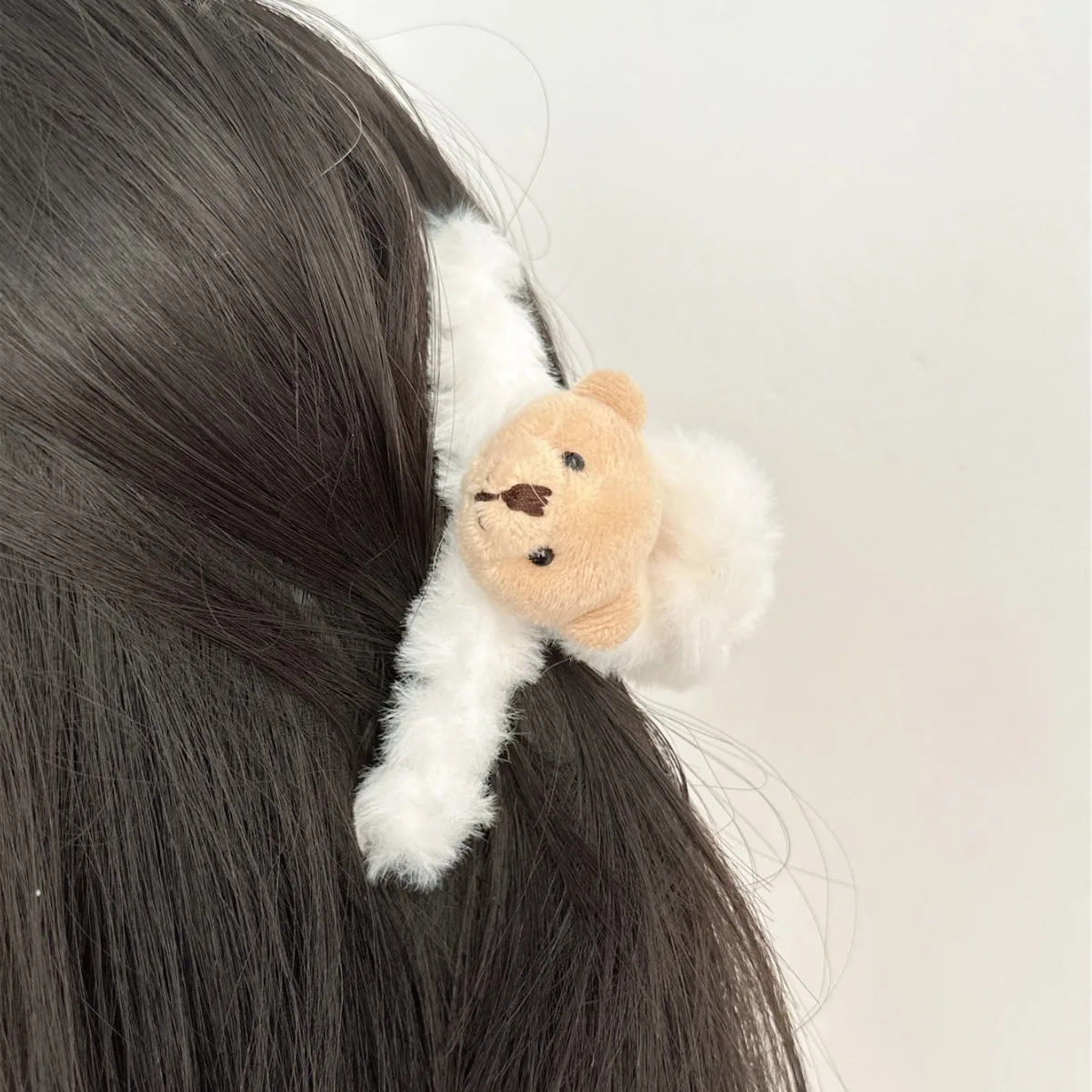 Cute Cartoon Teddy Bear Plush Hair Clip Clip, Sweet and Fresh Girl Headwear