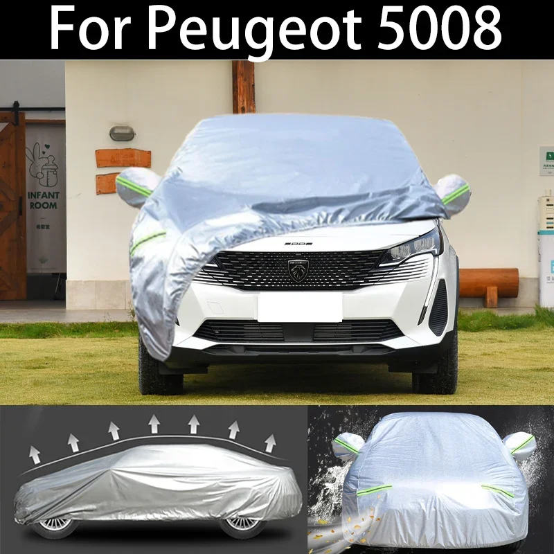 

For Peugeot 5008 car Cover Dustproof Outdoor Indoor UV Snow Resistant Sun rain Protection waterproof hail cover for car