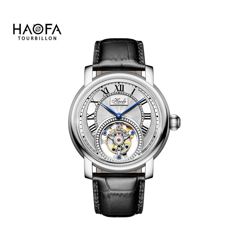 Haofa Manual Tourbillon Mechanical Watch for Men Roman Scale Classic Men's Watch Business Casual Waterproof Sapphire Clock 1605