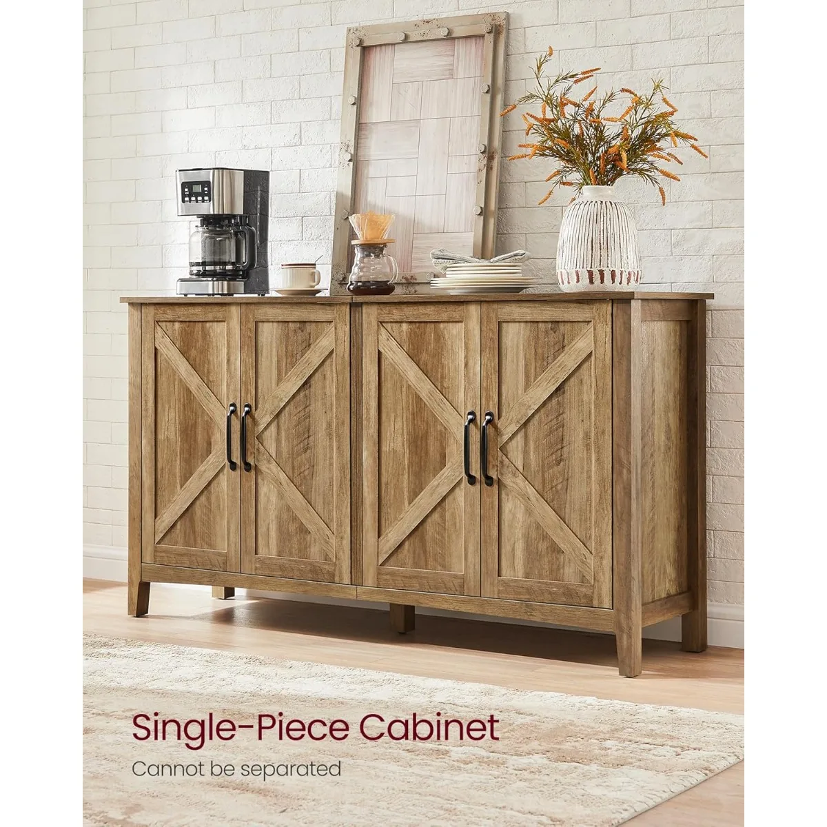 Storage cabinet with adjustable shelves, buffet sideboard for living room, entryway, 15.7" deep x 59" wide x 31.5" high