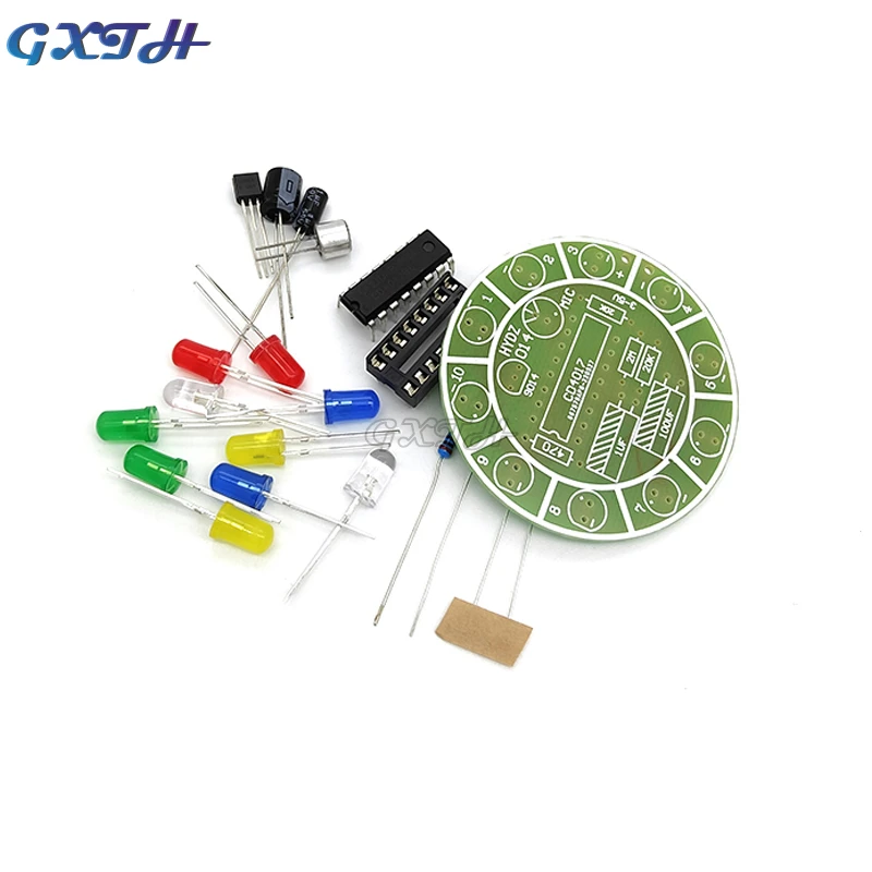 5V CD4017 Bunte Stimme Control Rotierenden LED Licht Kit Elektronische Herstellung Diy Kit Ersatzteile Student Labor