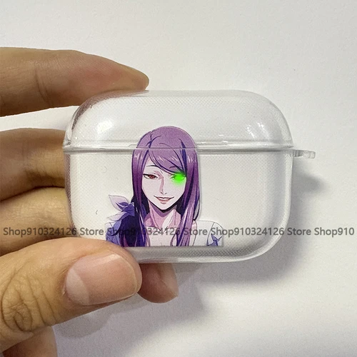 Imagen 1 del producto Funda de silicona suave de Anime Tokyo Ghoul Kamishiro Rize para AirPods 4 Pro 1 2 3 funda transparente para auriculares Bluetooth