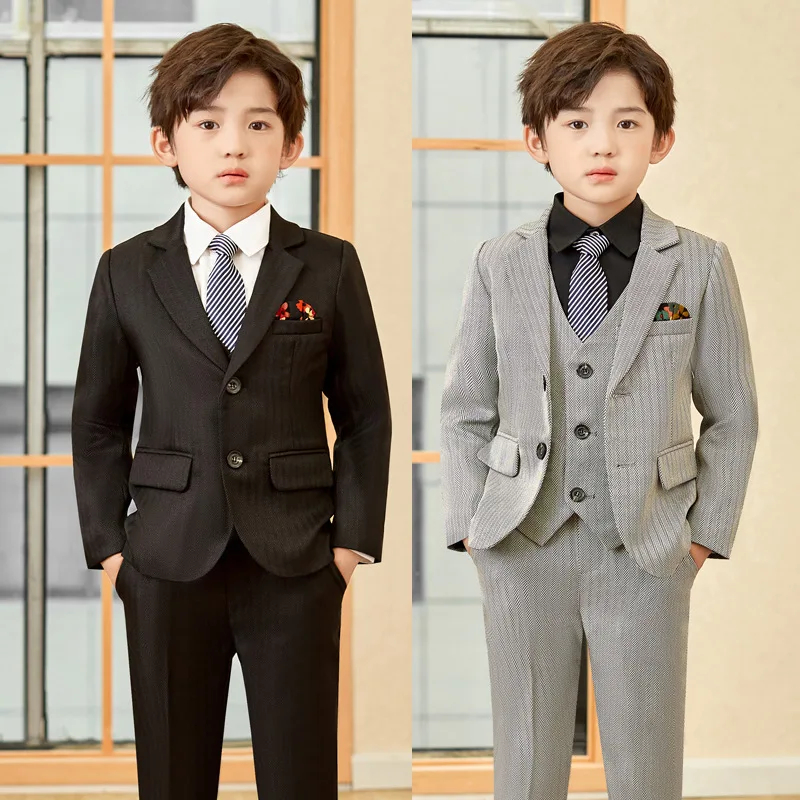 2024Spring and Autumn Korean Style Boy's Suit Performance Host Performance Dress Suit