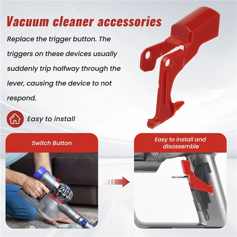 AC52-Trigger Switch Button Upgraded For Dyson V10 V11 Vacuum Cleaner Heavy Duty Replacement Trigger Button With Screwdrivers