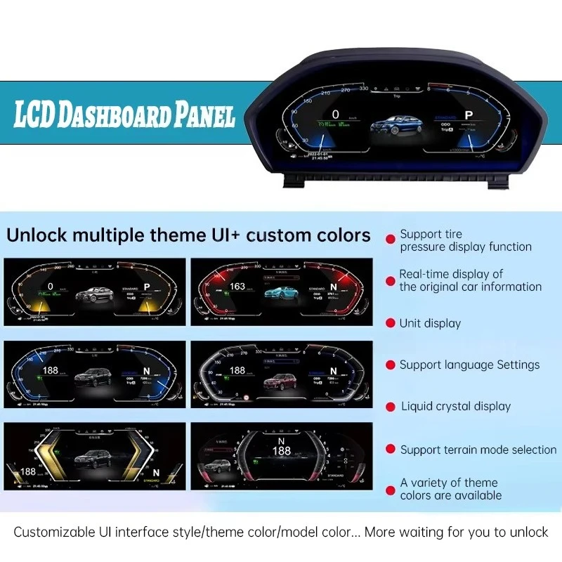 12.3 Inch Car Speedometer LCD Digital Cluster LCD Instrument Virtual Cockpit Odometer for B-MW 3 Series 4 Series 2013-2020