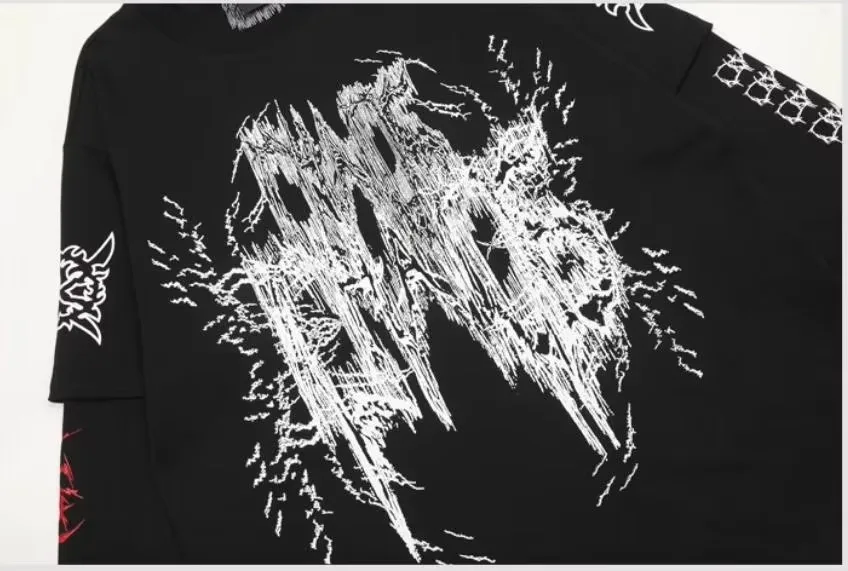 New Men KEN CARSON great chaos tour actual hate T Shirts T-Shirt Hip Hop Skateboard Street Cotton T-Shirts Tee Top US size N160