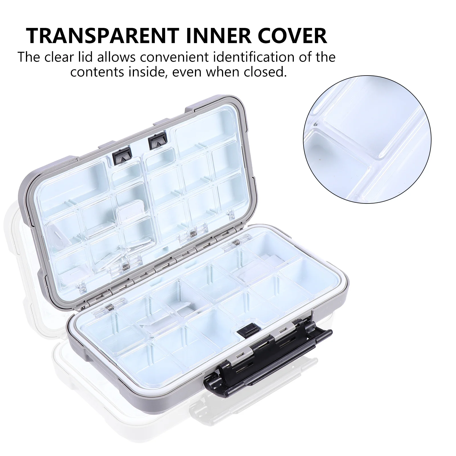 

Large Capacity Waterproof Accessory Box with Dividers for Fishing Gear Storage Organized Tackle Management Lure Boxes Fishing