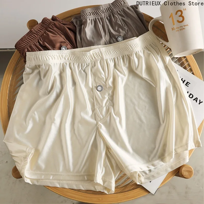 

Мужские крутые дышащие брюки Aro с шелковым покрытием, мужские высококачественные атласные свободные спортивные шорты с четырьмя углами, повседневные базовые шорты