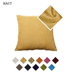 MACT Faux Linen Throw Pillow Cover Home Decorative Pillowcase for Sofa Cafe Modern Solid Color Cushion Cover Square Pillow Case