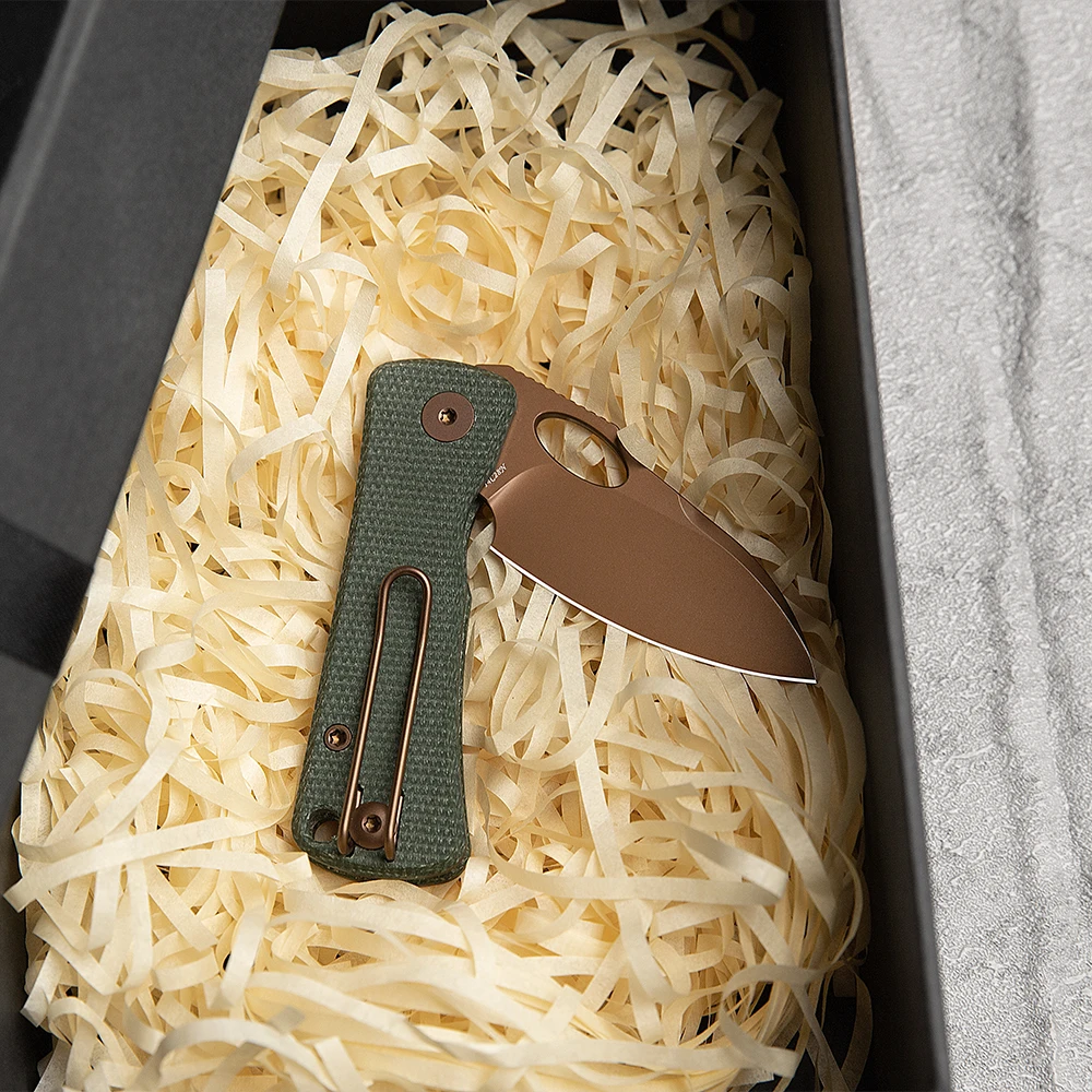 

TRIVISA Folding Andromeda-GM Knife 14C28N Steel Blade Micarta Handle Pocket EDC High Hardness Outdoor Survival Camping Fishing