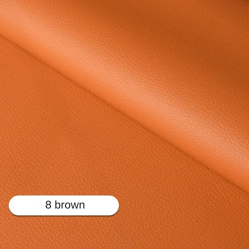 Litchi Pattern Leather Fabric Upholstery Per Meter for Car Interior Bag Chairs Diy Sewing Waterproof Wearable Soft Cloth Plain