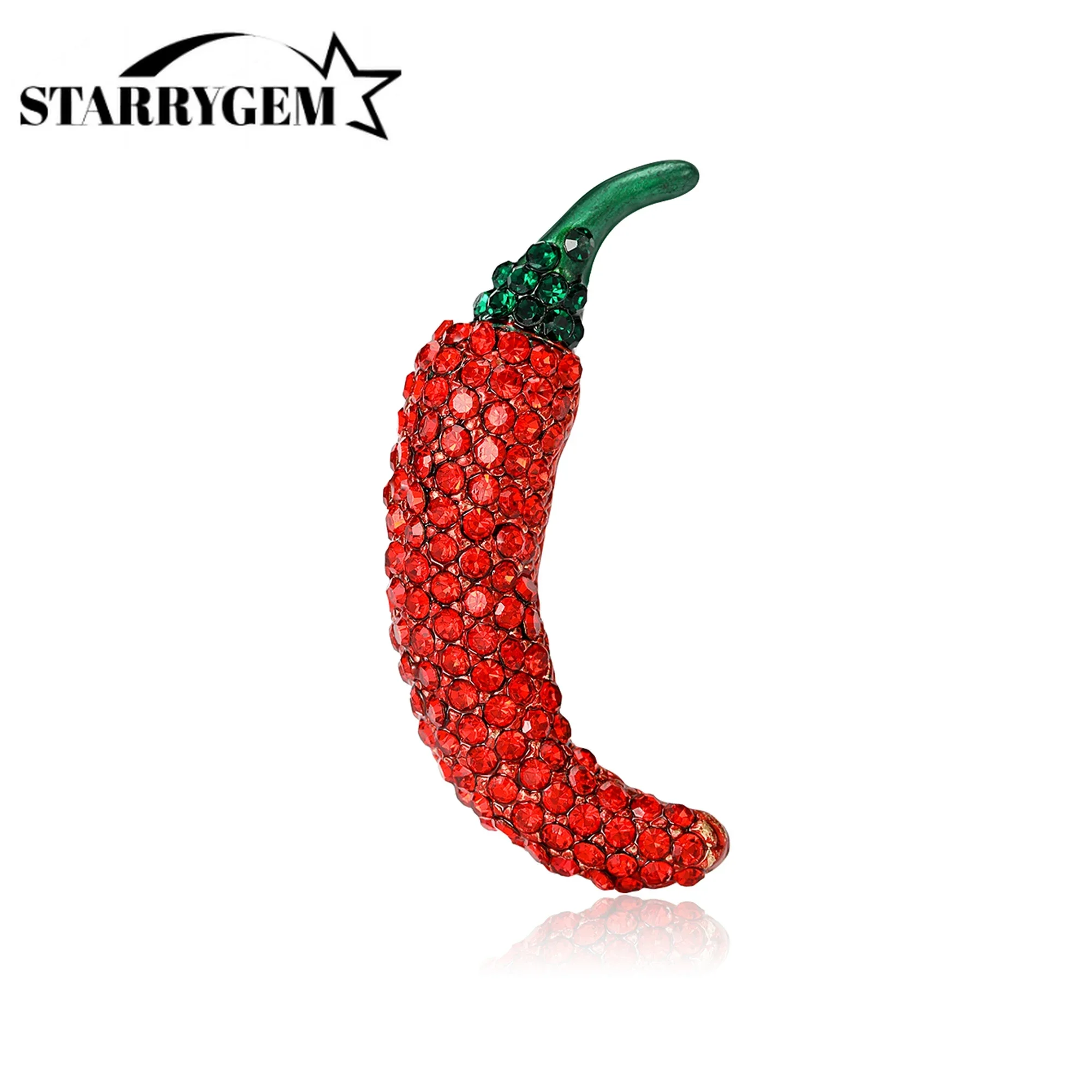 Enamel Chili Pepper Brooches for Women unisex Rhinestone capsicum Pins Office Party Friend Gifts Jewelry Accessories