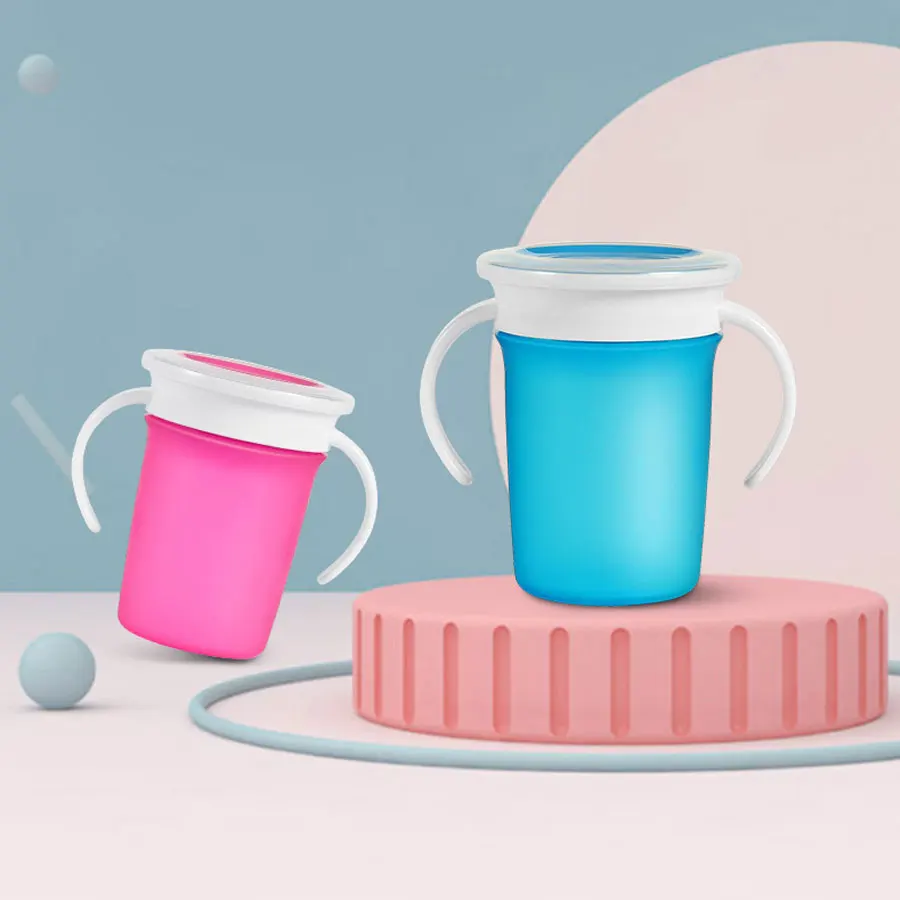 360 Degree Magic Cup Anti Fall and Anti Knock Baby Drinking Cup Learning Cup Baby Leak Proof Cup Training Cup