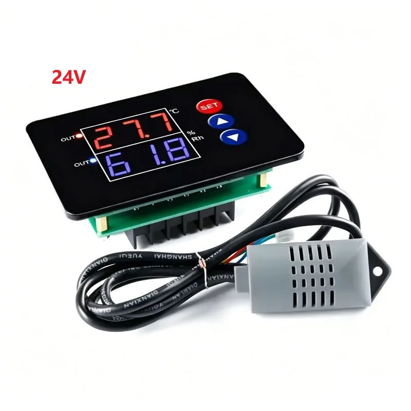 Smart HW-M453 Digital Thermostat Humidity Monitor for Aquarium Reptile Enclosure 12V 24V 220V Input LCD Display ABS Case