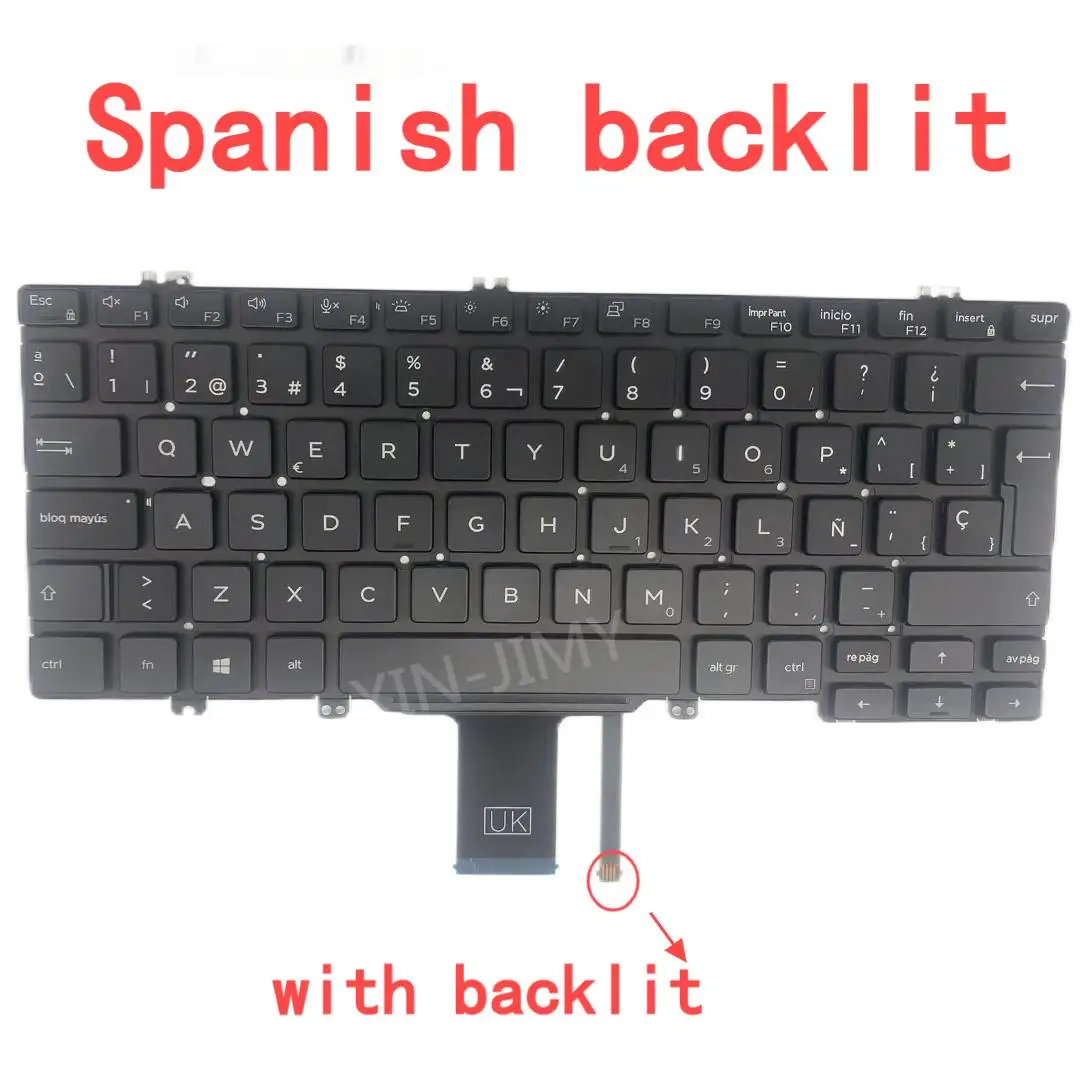 7300 Spanish/portuguese/AZERTY backlit keyboard for Dell Latitude 3300 5200 5300 5310 7300 5310 2 in 1 laptop Keyboard French