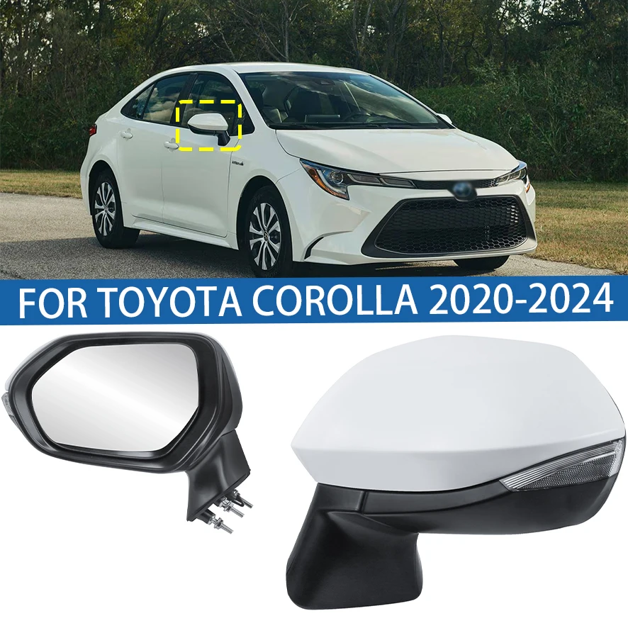 

Для Toyota Corolla 2020-2024 автомобильное зеркало заднего вида в сборе, аксессуары, авто боковое зеркало, отражатель, светодиодные указатели поворота