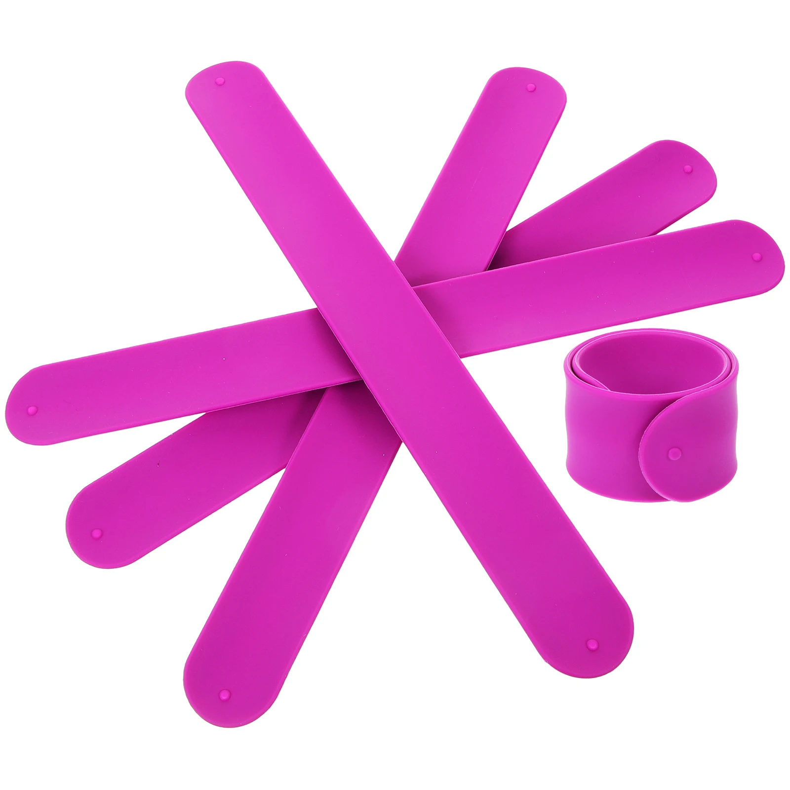 

5Pcs Silicone Slap Bracelets Smooth Texture Kids Adults Birthday Party Favors Pure Color Wrist Bands Easy to Use Suitable All