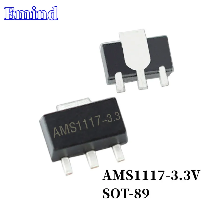 

100/200/500/1000/2000Pcs AMS1117-3.3V 1117-3.3 SMD Low Dropout Regulator SOT-89 LDO 3-terminal Regulator IC