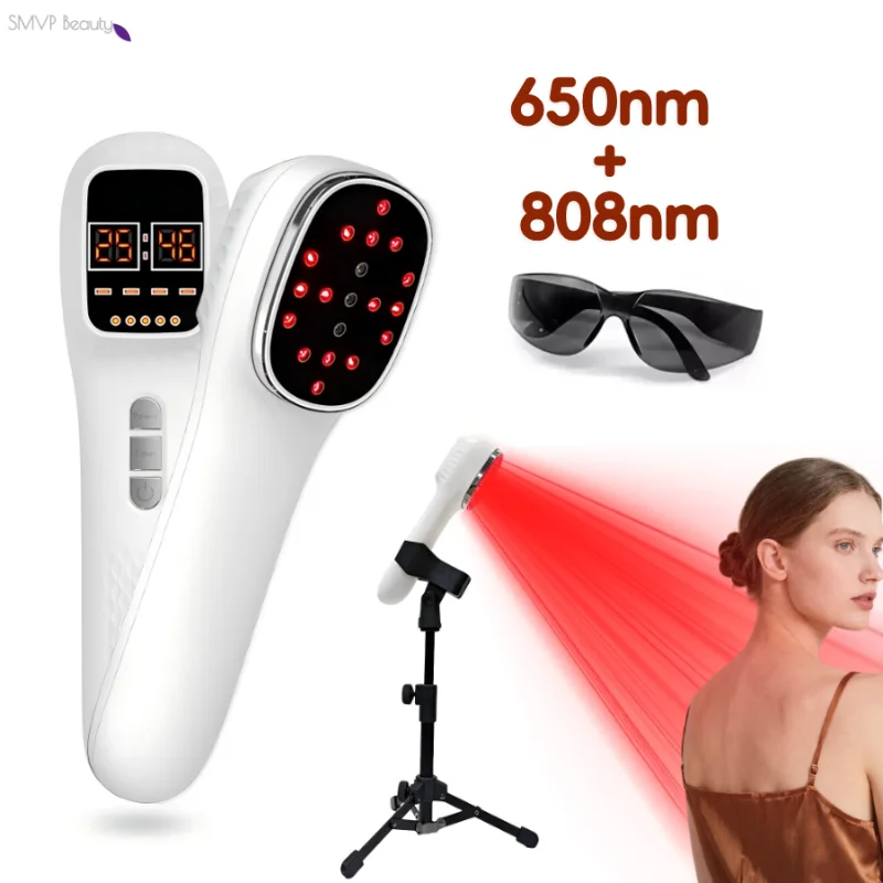 

Red Light Beauty Device 15/30/45/60Min Timer 650nm&808nm Infrared Lamp with Remote Control Infrared Light Home Recahrgeable