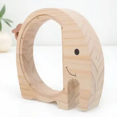 صندوق توفير خشبي للأطفال على شكل فيل، صندوق نقود شفاف، منظم للعملات المعدنية الإبداعية، صندوق توفير المال الشفاف للأطفال #6