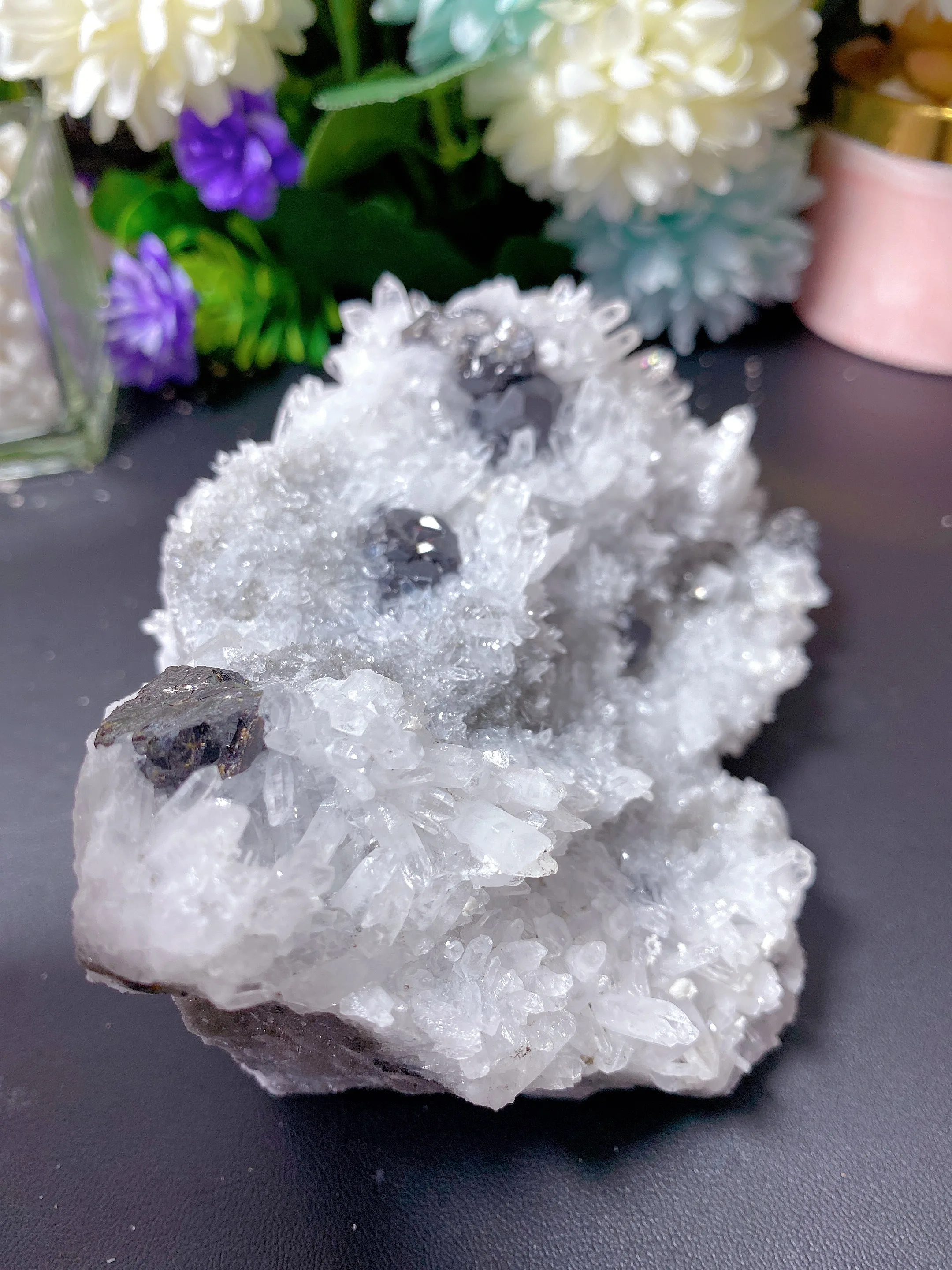 749.5g Natural Crystal Calcite  Iron Specimen Free Form Mineral Association