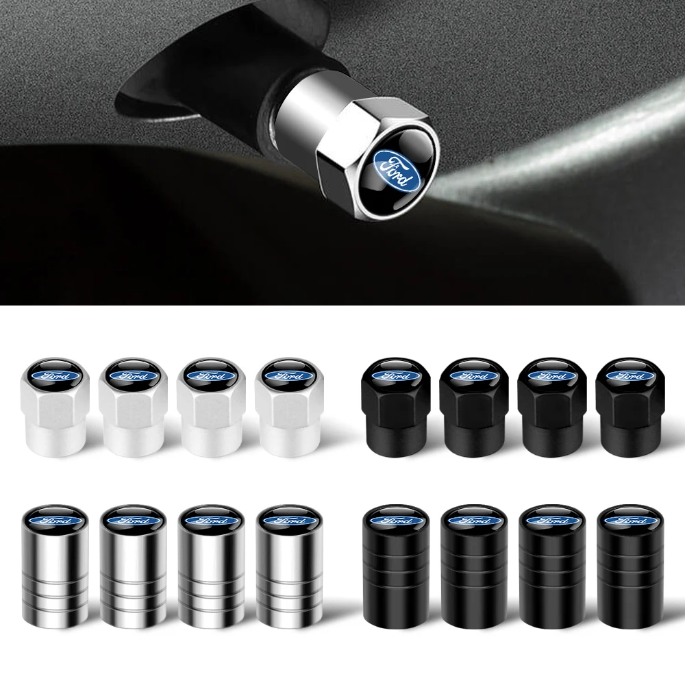 4Pcs Car Wheel Tire Valve Cap Tyre Rim Stem Cover Moto Truck For Ford Fiesta Mondeo Fusion Explorer Escape Shelby Edge Kuga MK6