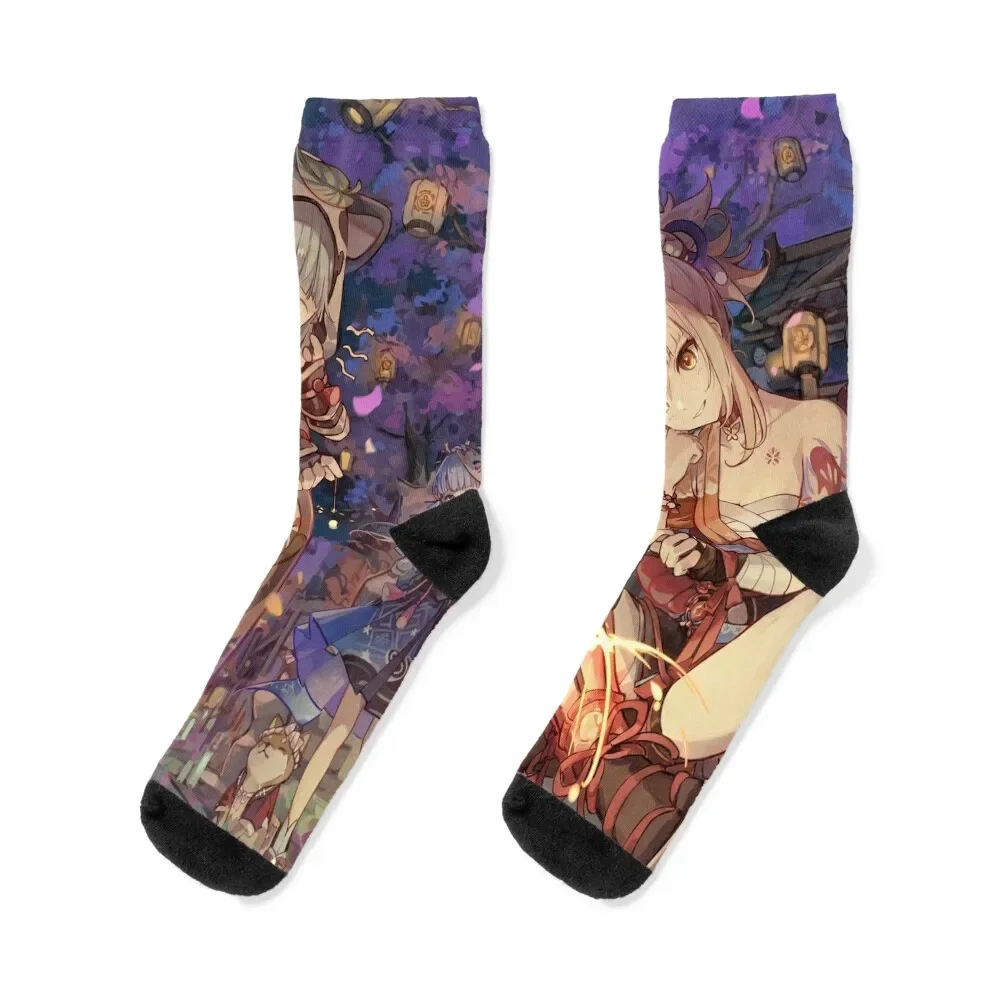 

Ayaka Sayu Yoimiya Socks compression Men's moving stockings loose Men Socks Luxury Brand Women's