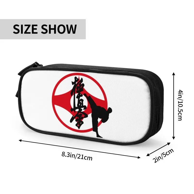 Customized Kyokushi Karate Cute Pencil Case Girls Boys Large Capacity Martial Arts Pencil Bag Student School