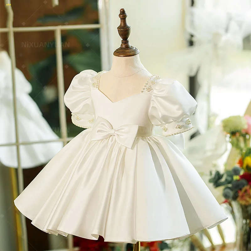 Baby Dresses for Girls-flowers Boutique First Communion Girl Dress Girl's Ceremonial Dress Party Weddings Princess Children