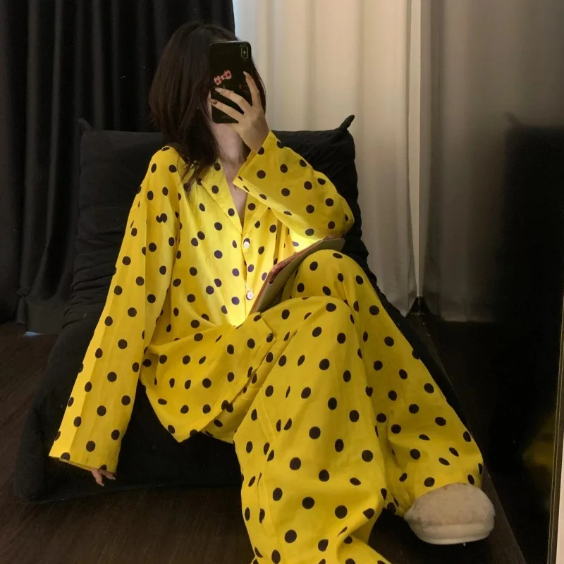 New Spring/Fall Collection: Sweet And Cute Teen-Style Pajamas—Relaxed-Fit Loungewear Set With Long Sleeves And Long Pants