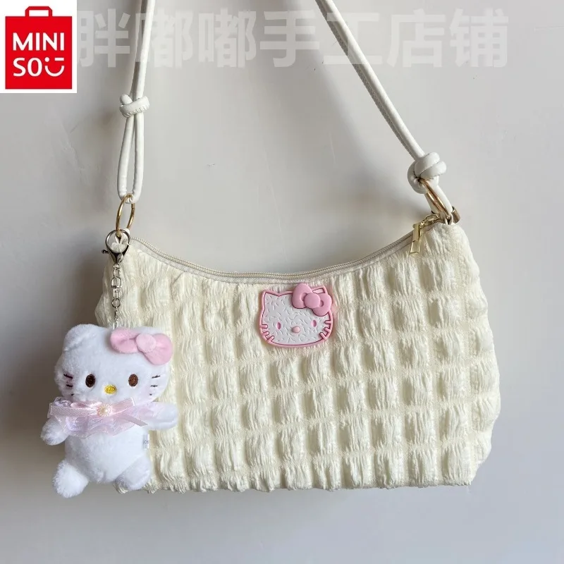 MINISO Sanrio Cartoon Hello Kitty Girl Shoulder Bag Simple, Sweet and Cute Student Handbag