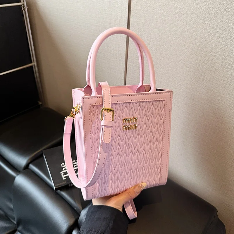 2025ミニスクエアバッグ 韓国風クロスボディバッグ レディース 高級トートバッグ 取り外し可能なコインパース付き