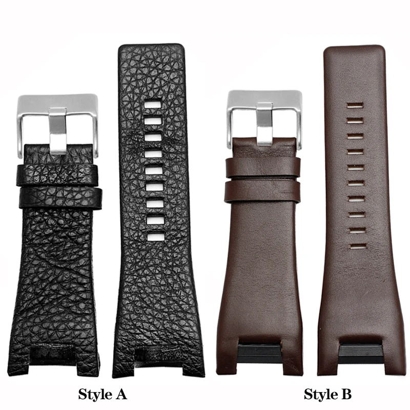 Genuine Leather Notch Watch Band for Diesel DZ1216 DZ1273 DZ4246 DZ4247 DZ287 Watch Bracelet Mens Watchband Wristwatches Strap