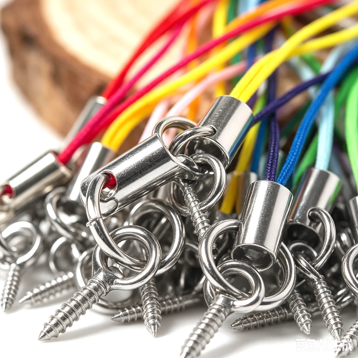 30/50/100 Stück bunte Lanyard-Lariat-Kordel mit Ösenstiften und Schrauben für Anhänger, Charms, Spielzeug, Schlüsselanhänger, Handy-Schlüsselring-Zubehör – Detail 4