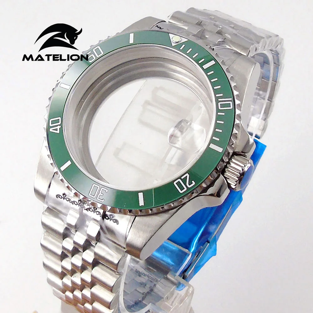 Matelion 200M Diving Case 40mm Fit NH35 NH36 NH34 GMT ETA 2824 PT5000 Watch Case Jubilee Bracelet Sapphire Glass Slide Buckle image 3