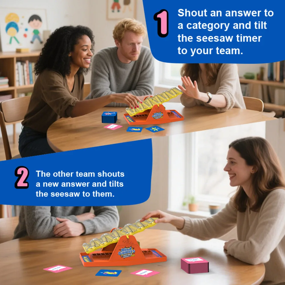 Kids Balance Board Quiz Game Interactive Tilt Tabletop Battle Toy for Children Fun Educational Family Party Play