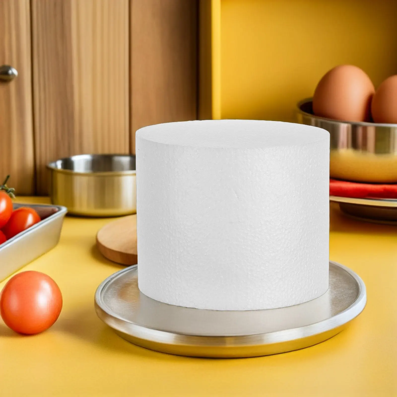 

4 шт. муляжей тортов из пенопласта, круглые формы для декорирования и практики, белые модели из полистирола для демонстрации тортов на свадьбу, Пасху, вечеринку