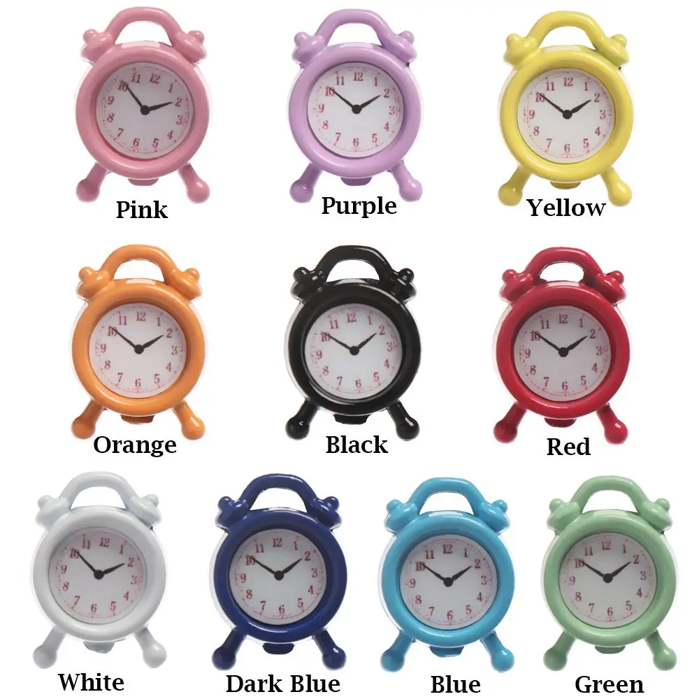 10 Colors 1:12 Scale Accessories Dollhouse Miniature Toy Mini Home Decoration Alarm Clock Doll Clocks 15*10mm